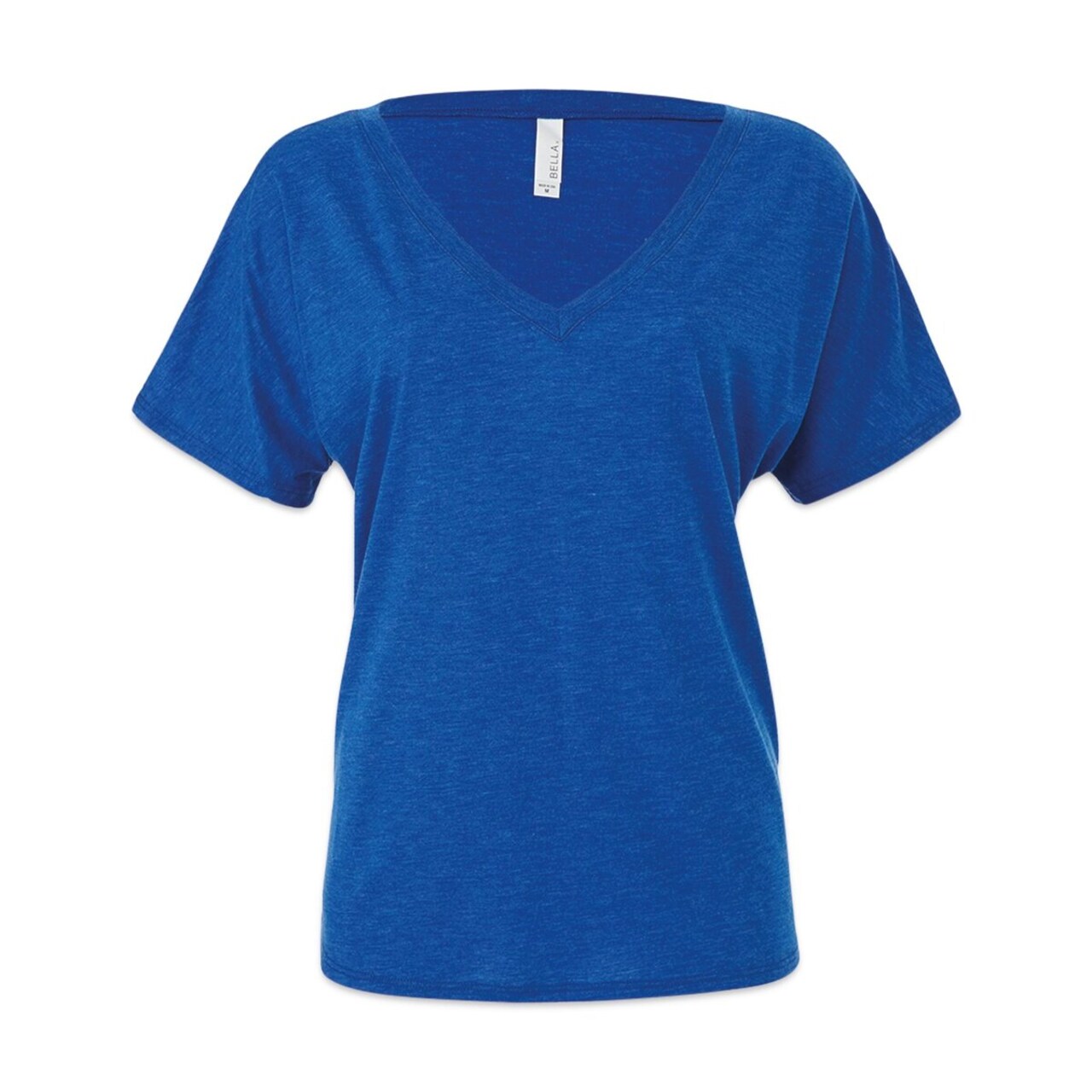 Bella + Canvas Slouchy V-neck T-shirt - Royal Blue Triblend, Medium